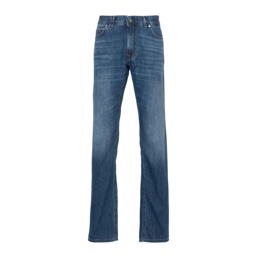 Brioni Blauwe Straight Jeans Casual Stijl Blue Heren