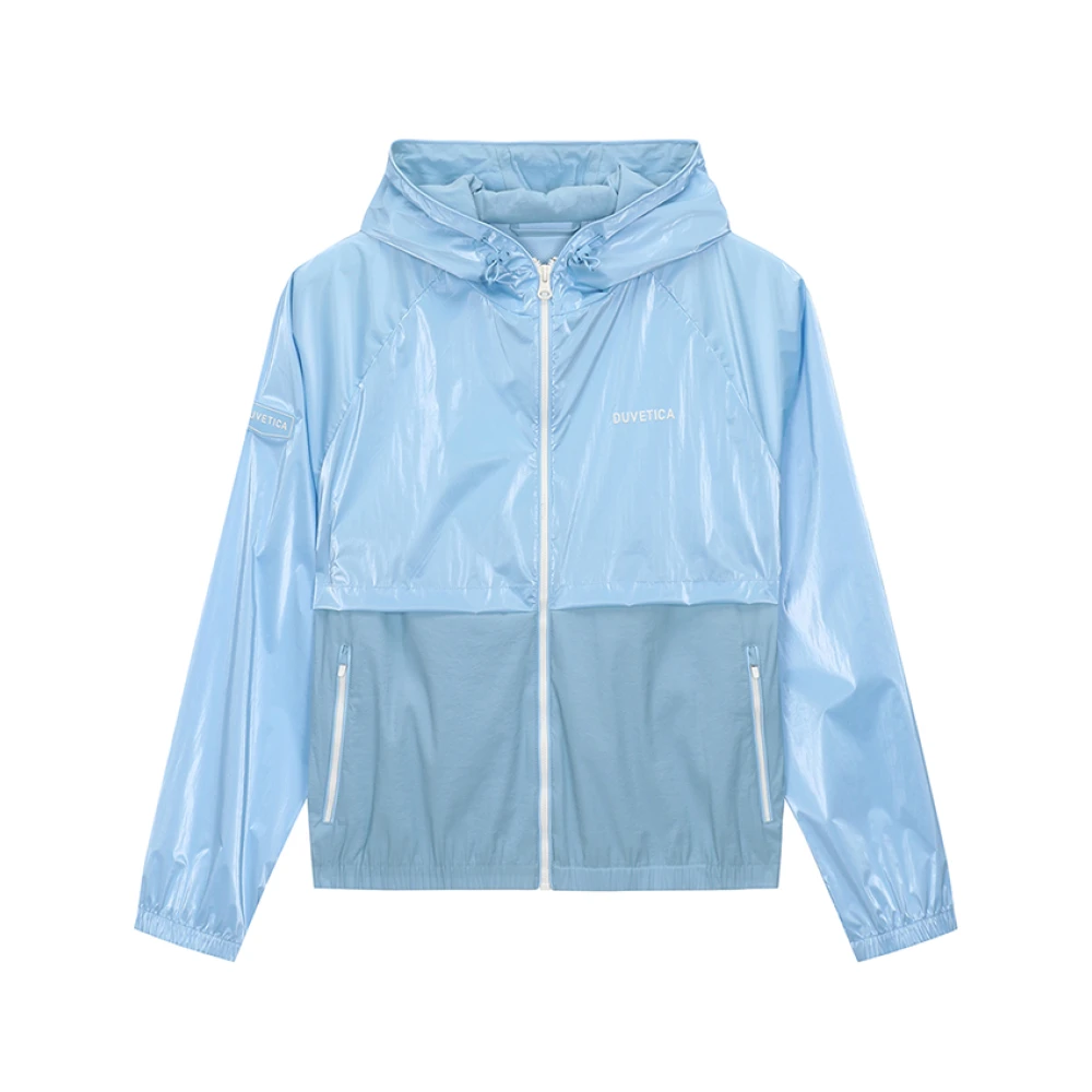 Duvetica Licht Beige Hoodie Windjack Blue Dames