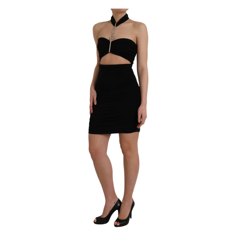 Dolce & Gabbana Zwart Mouwloos Bodycon Minijurk Black Dames