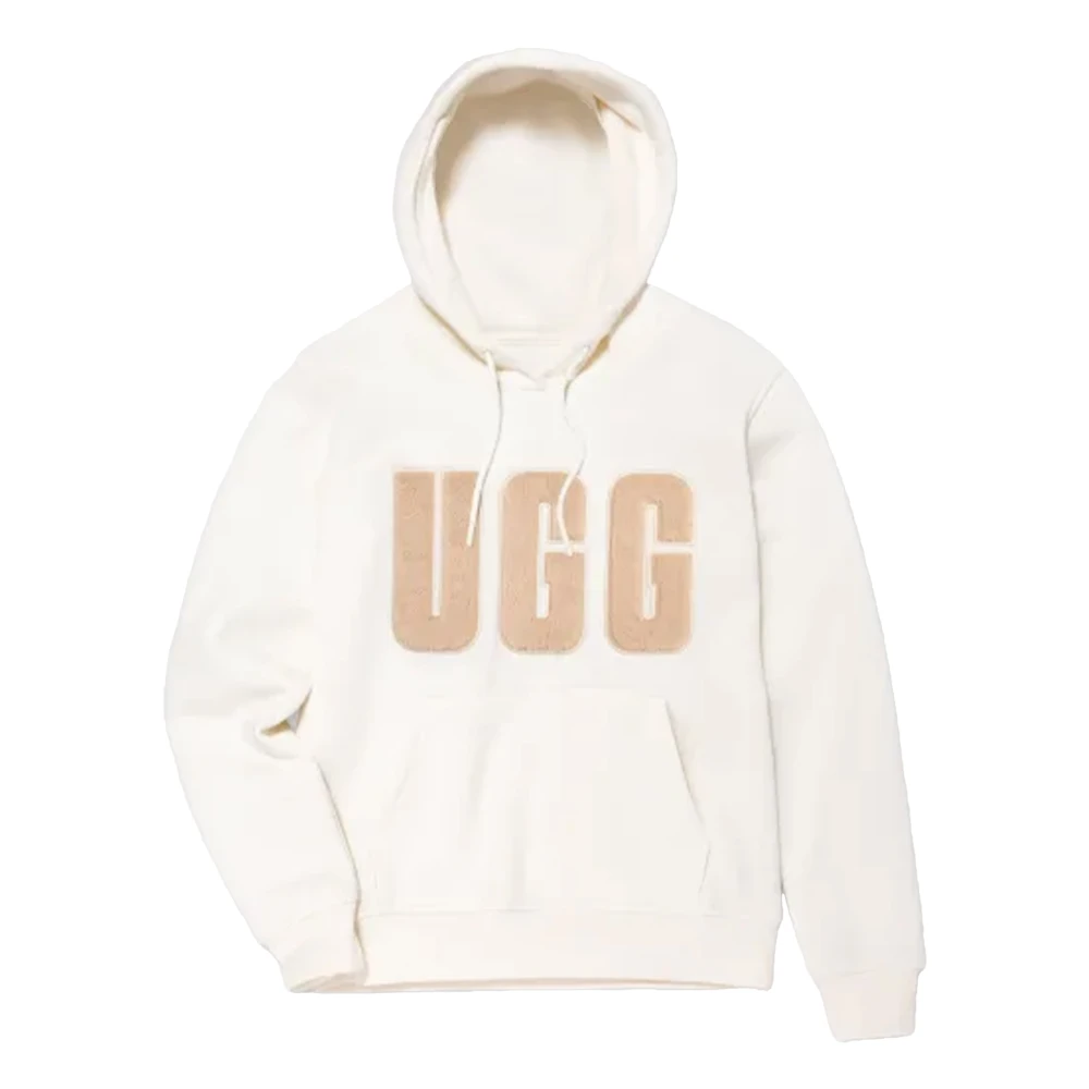 Ugg Logo Hoodie in Wit White Dames