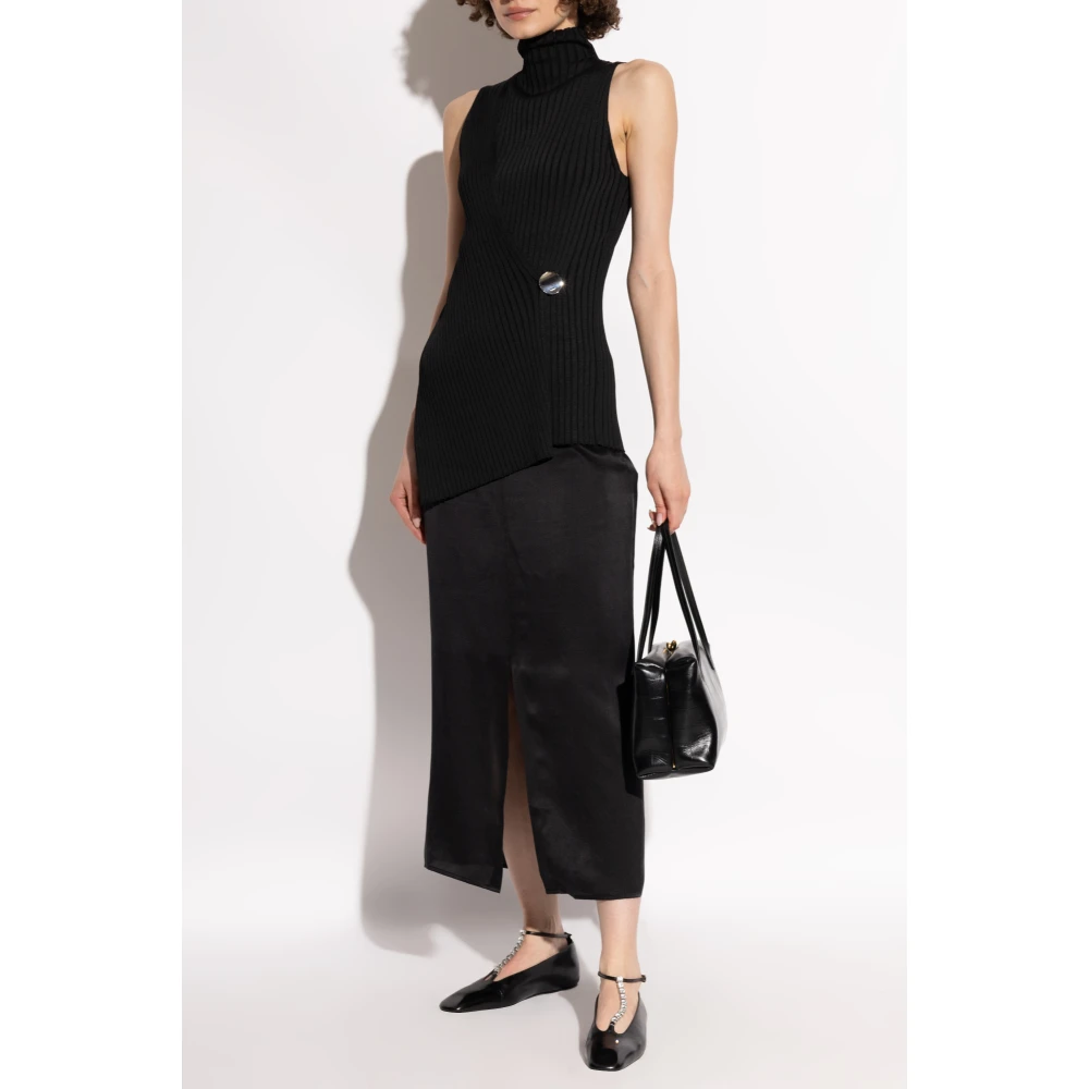 Jil Sander Ribgebreide top Black Dames