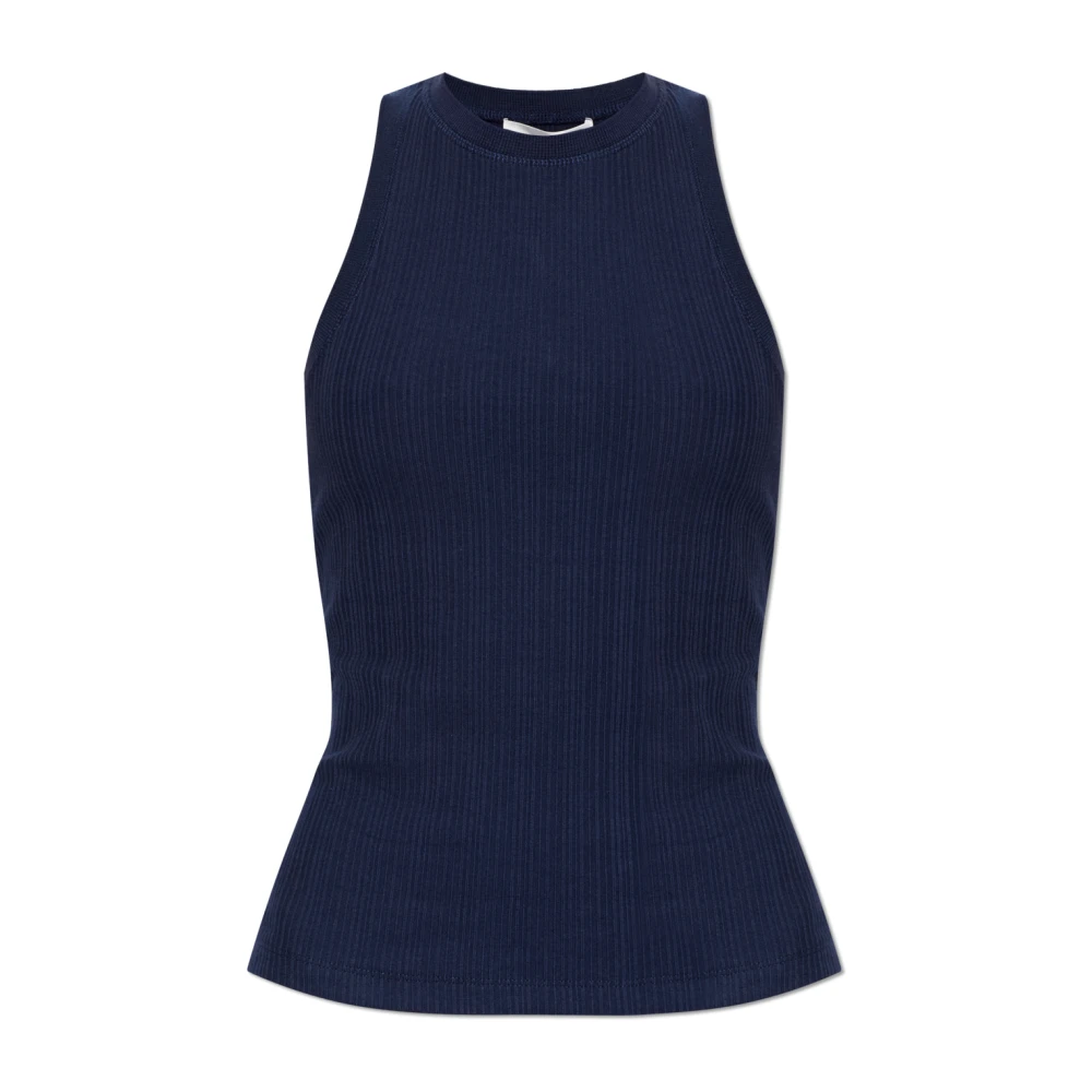 Victoria Beckham Women's Blue Ribbed Top