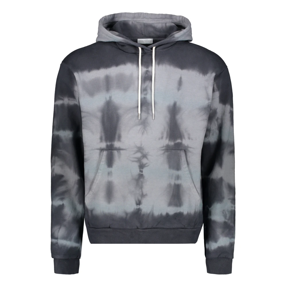 John Elliott Tie Dye Katoenen Hoodie Gray Heren