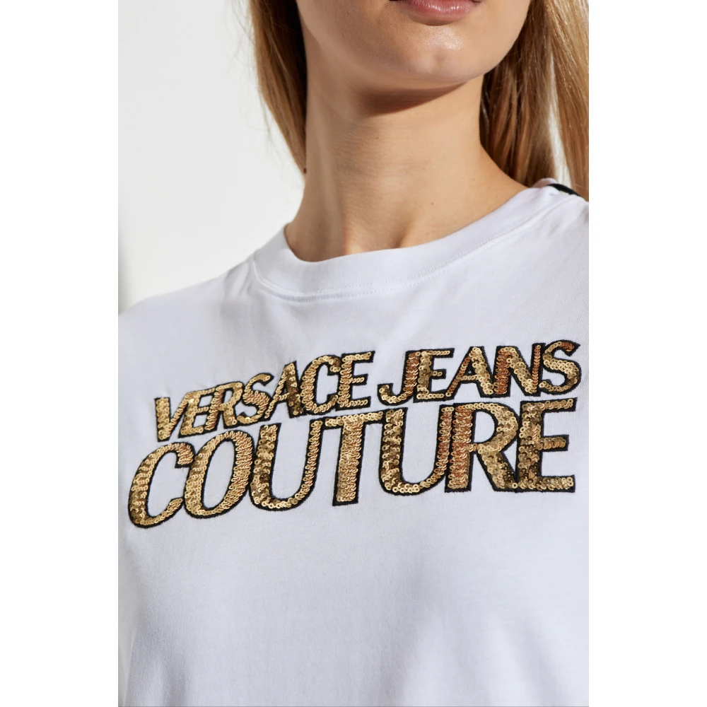 Versace Jeans Couture T-shirt met logo White Dames