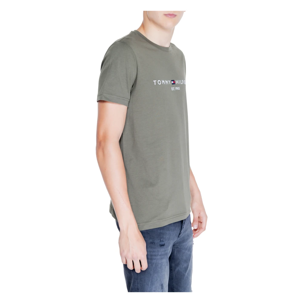 Tommy Hilfiger Logo Tee Heren Katoen Collectie Green Heren