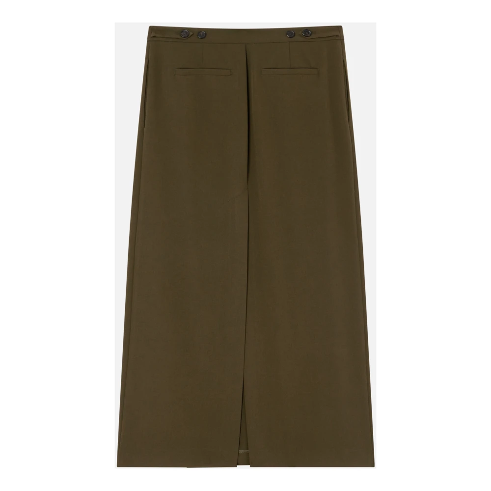 pinko Groene Geplooide Maxi Rok Green Dames