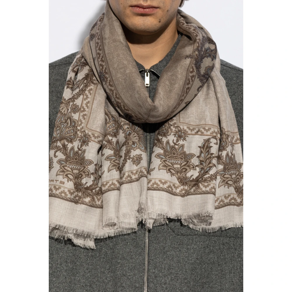 ETRO Gedrukte sjaal Gray Heren