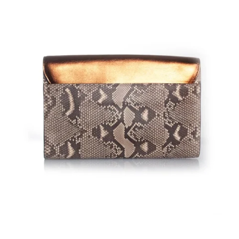 Gucci Vintage Pre-owned Leather clutches Brown Dames