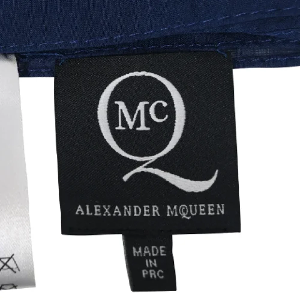 Alexander McQueen Pre-owned Cotton scarves Blue Dames