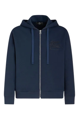 Elegant blå sweatshirt med dragkedja