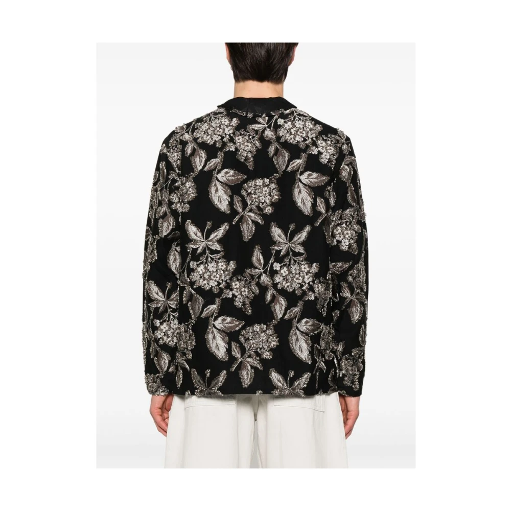 Needles Zwarte V-hals Lange Mouw Shirt Black Heren