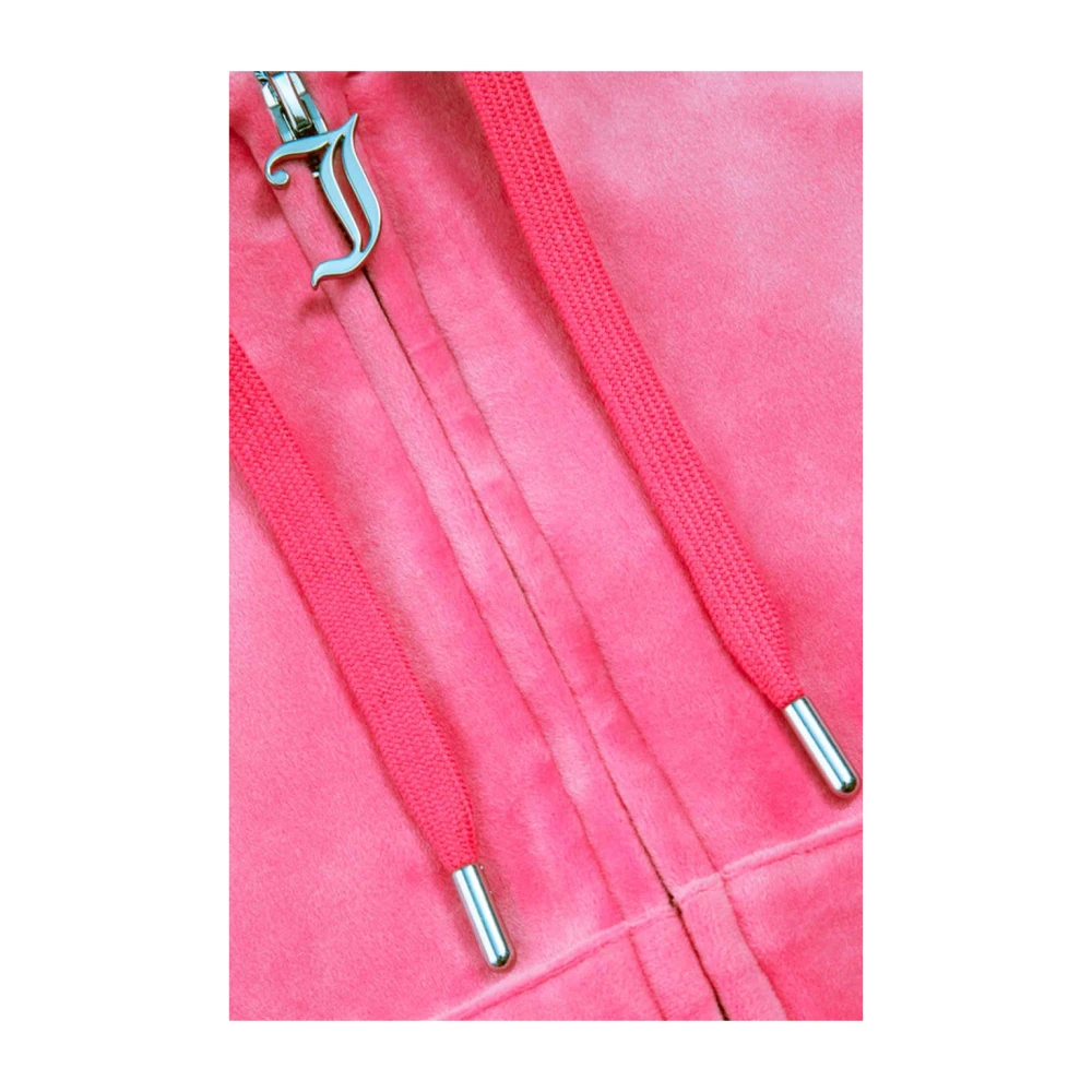 Juicy Couture Velours hoodie met kristalversieringen Pink Dames