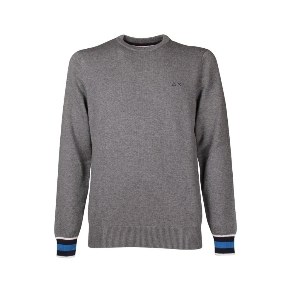 Sun68 Gestreept Ronde Manchetten Shirt Gray Heren