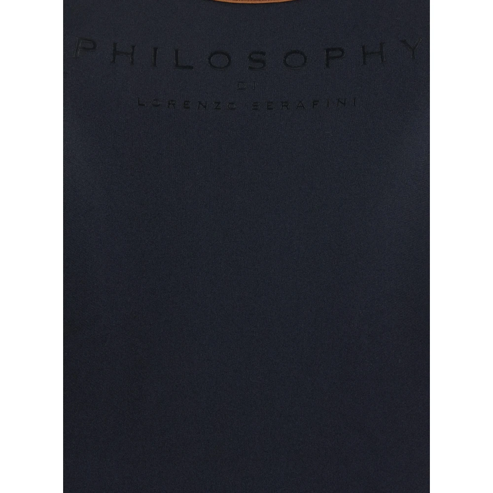 Philosophy di Lorenzo Serafini Zwart Gekruiste Bandjes Tech Stof Kostuum Black Dames