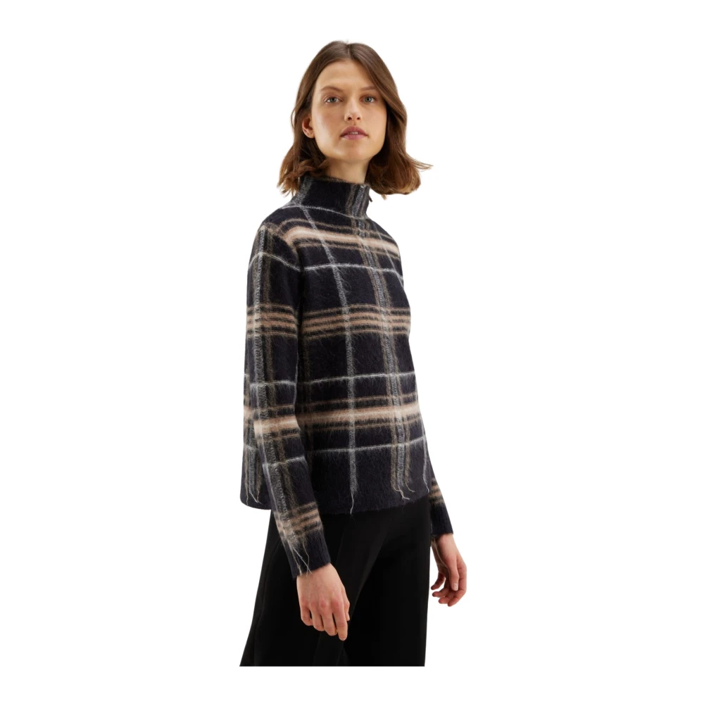Kangra Tartan Intarsia Sweater Black Dames