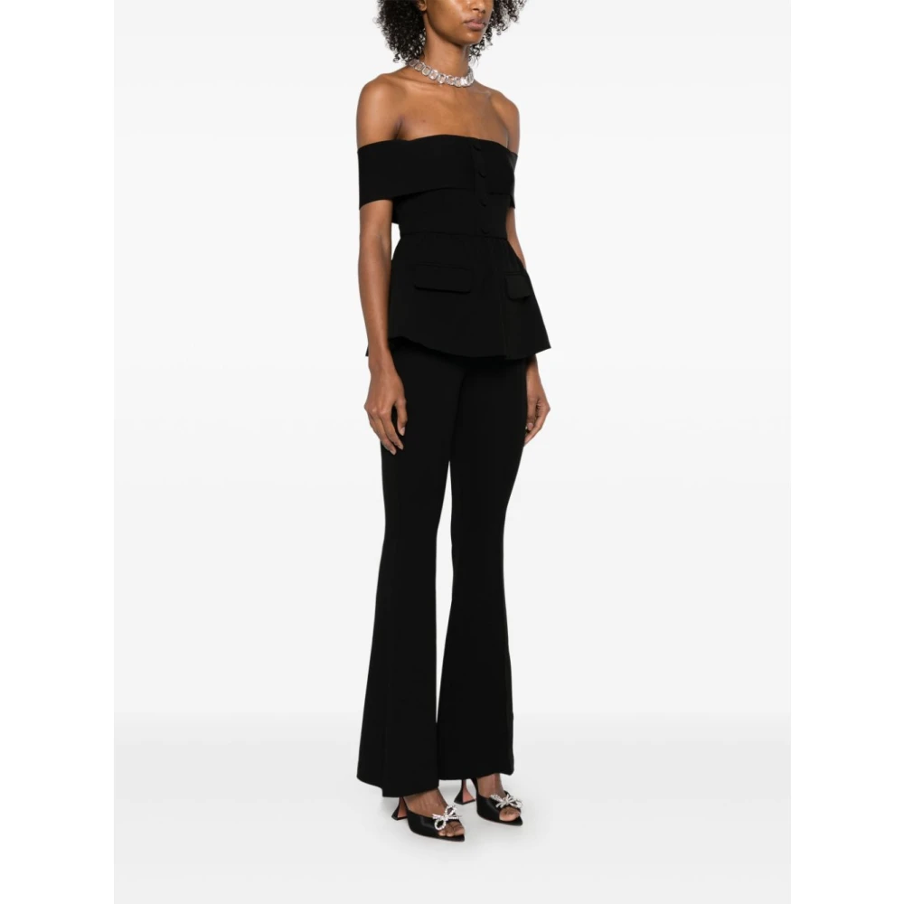 Self Portrait Zwarte Strapless Jumpsuit Black Dames
