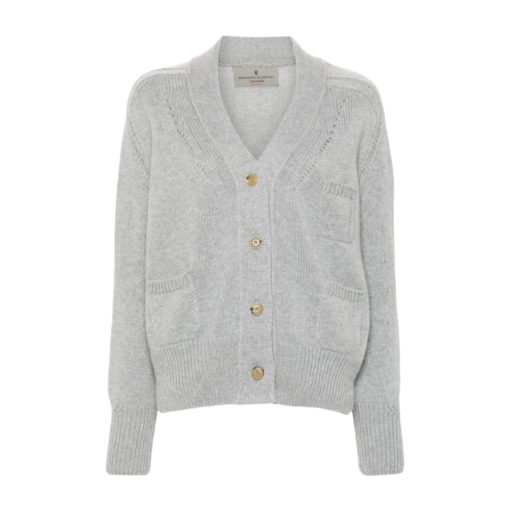 Melange Cashmere Cardigan Grå Kvinner