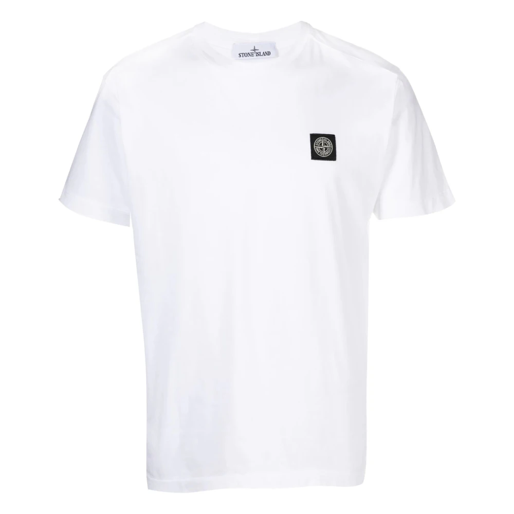 Stone Island Kompas Patroon Katoenen T-Shirt White Heren