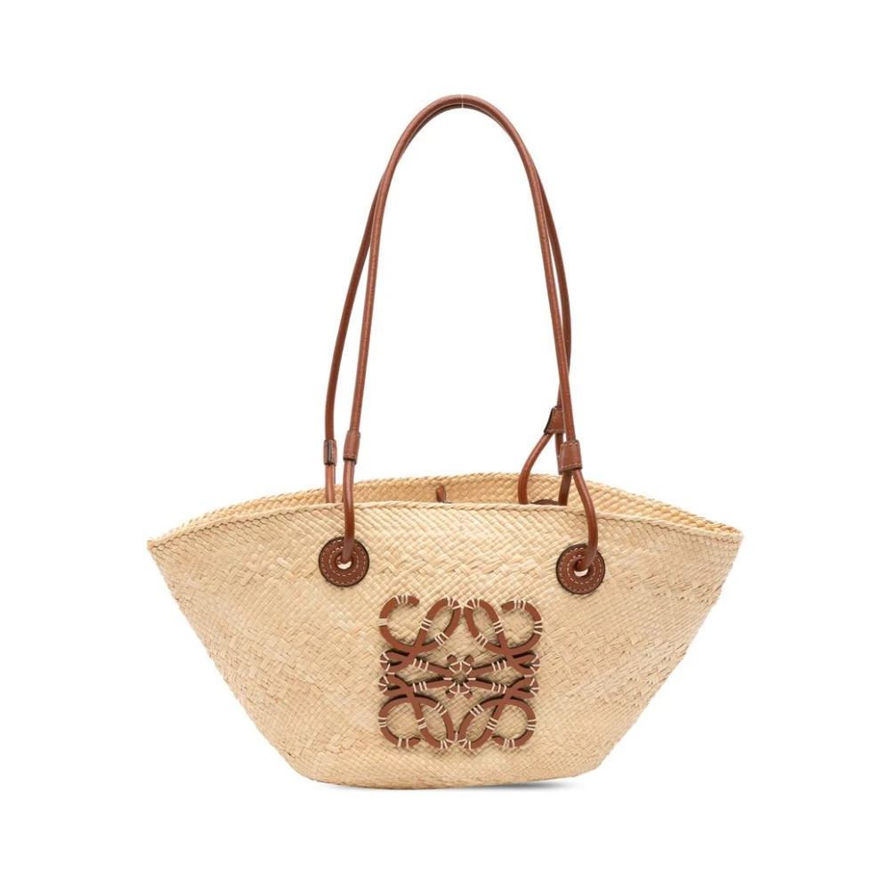 Loewe Pre-Owned Women's Brown Pre-Owned Woven Raffia Tote Bag