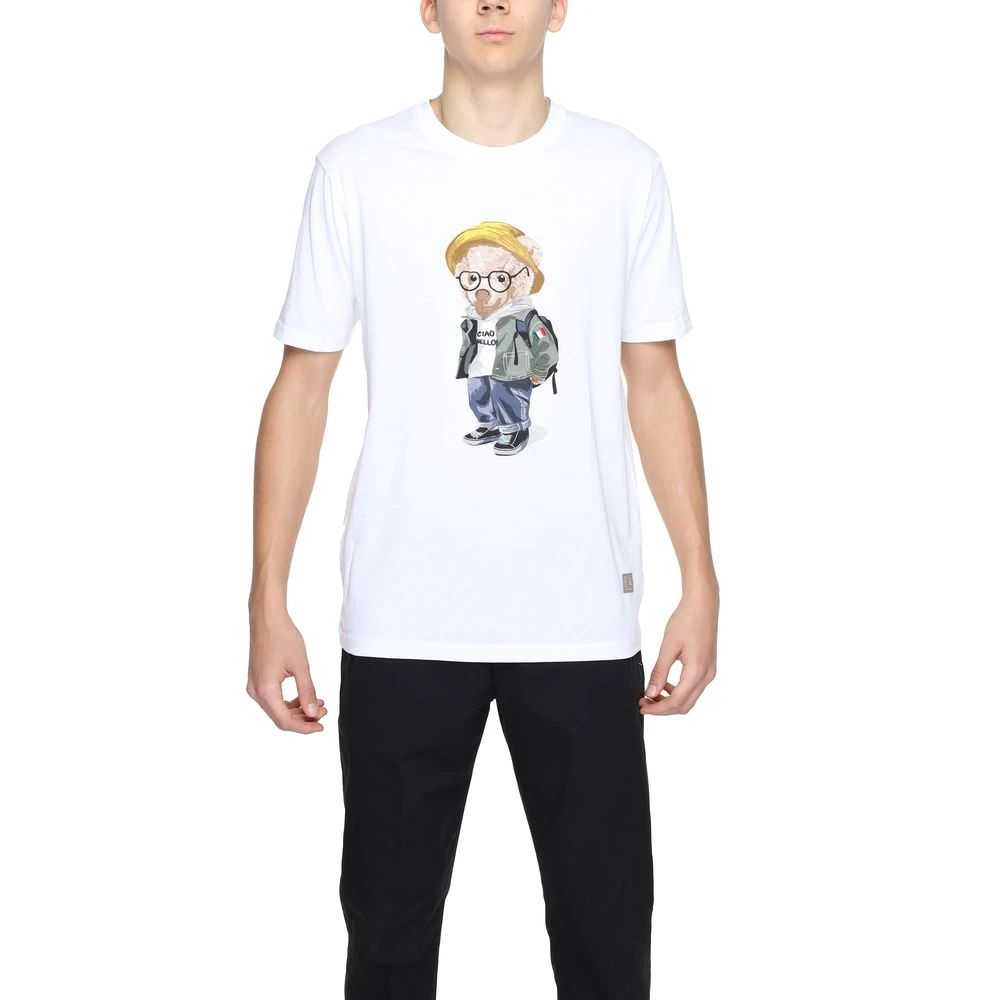 Gianni Lupo Heren Katoenen T-shirt Lente Zomer Collectie White Heren