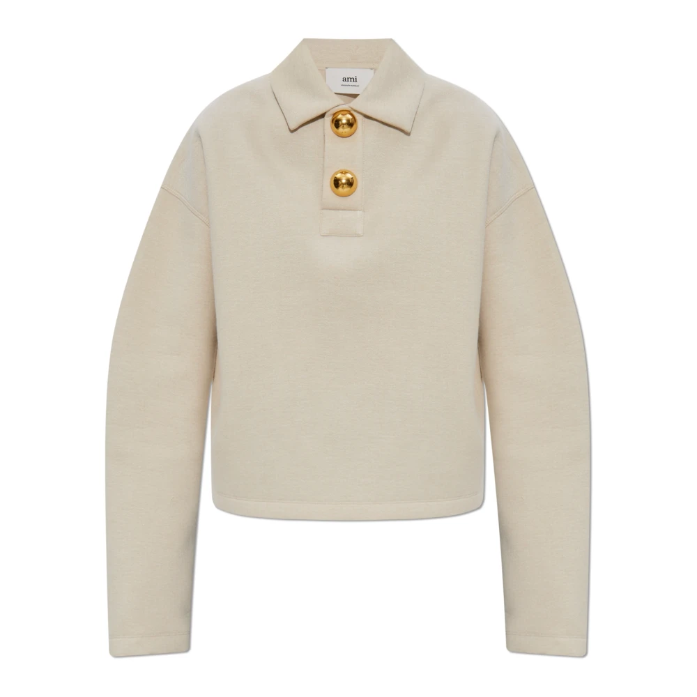 Ami Paris Sweatshirt met kraag Beige Dames