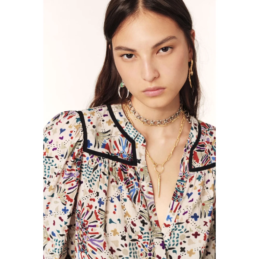 BA&SH Shirt met grafische print beige Multicolor Dames