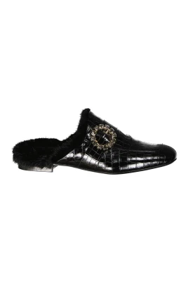 Fur Mules i Läder
