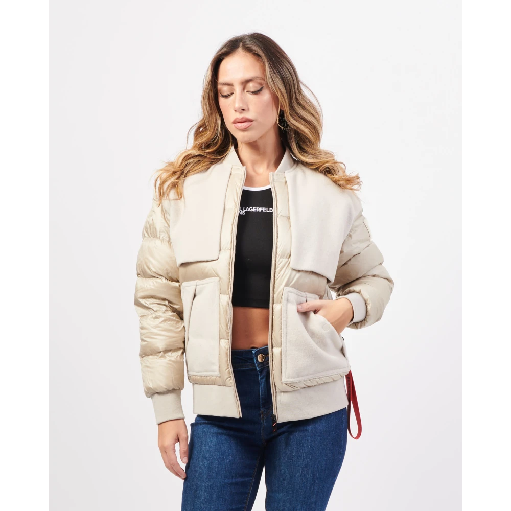 Afterlabel Beige Jassen met Gewatteerde Mouwen Beige Dames