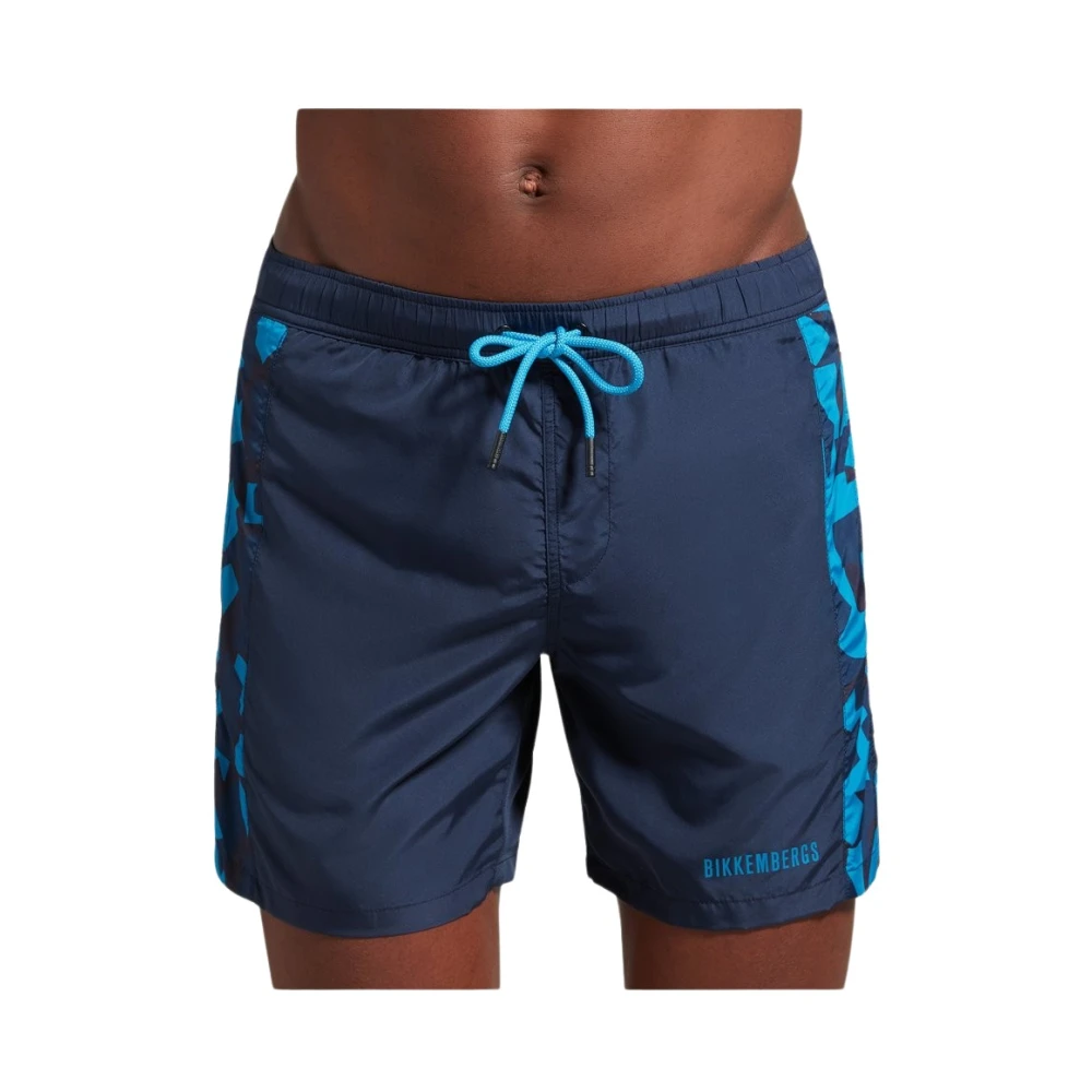 Bikkembergs Blauwe Gestreepte Zwembroek Blue Heren