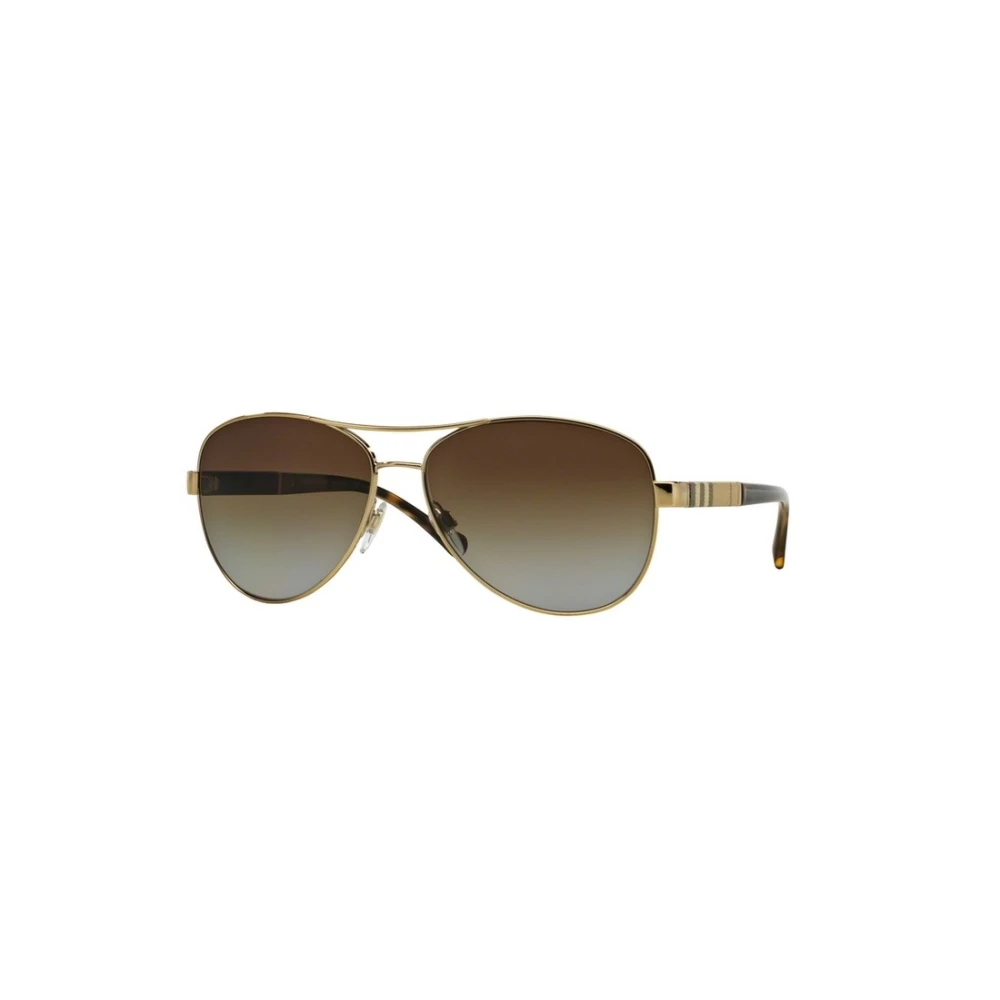 Burberry Women's Gold/Brown Be3080 1145T5 Woman Sunglasses Steel Pilot Polarized Shaded - Image 3