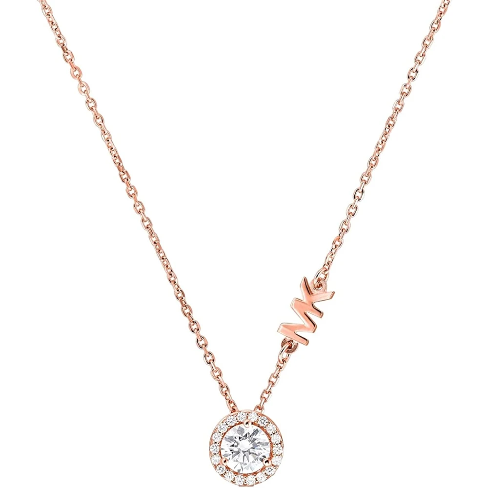 Michael Kors Damhalsband med hänge 925 silver zirkonia roséguld Pink, Dam