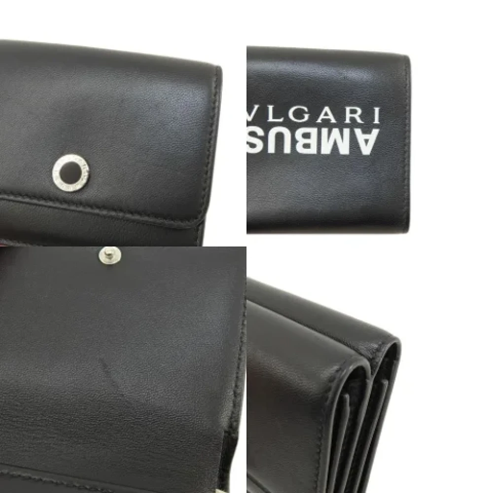 Bvlgari Vintage Pre-owned Leather wallets Black Dames