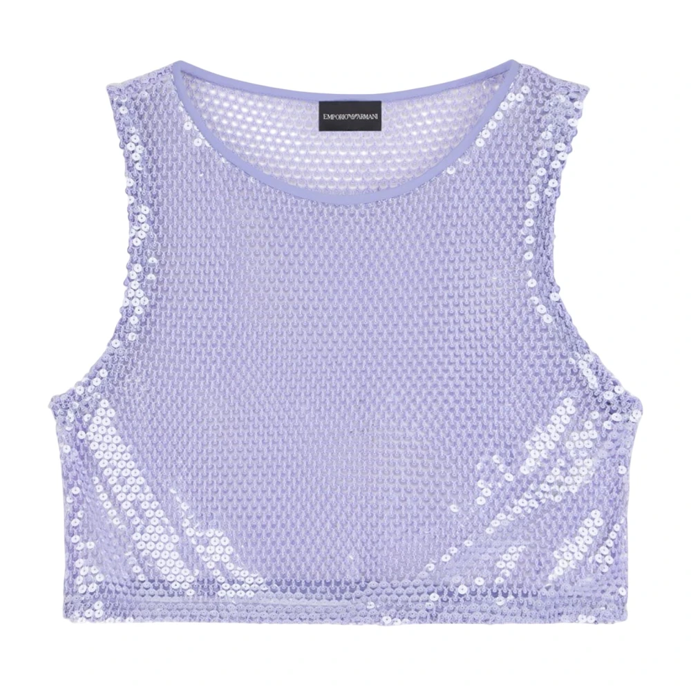 Emporio Armani Vrouw Purper Tops Dames, Paars, L, Sleeveless Top