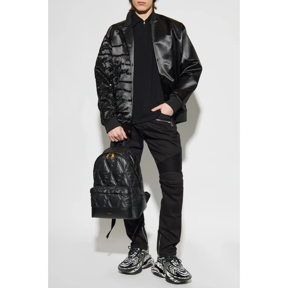 Balmain Katoenen Polo met Patch Black Heren
