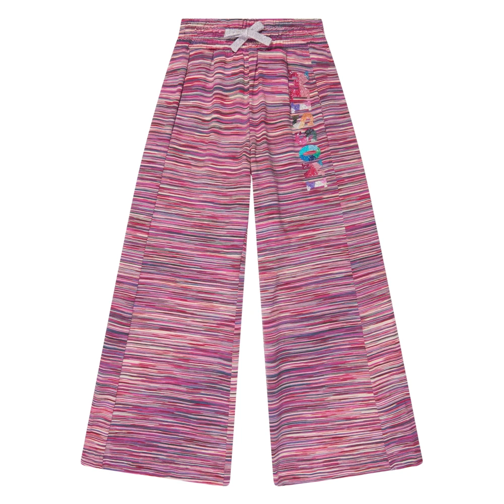 Missoni Girls Pink Sweatpants, 8 Y, Logo Joggers In