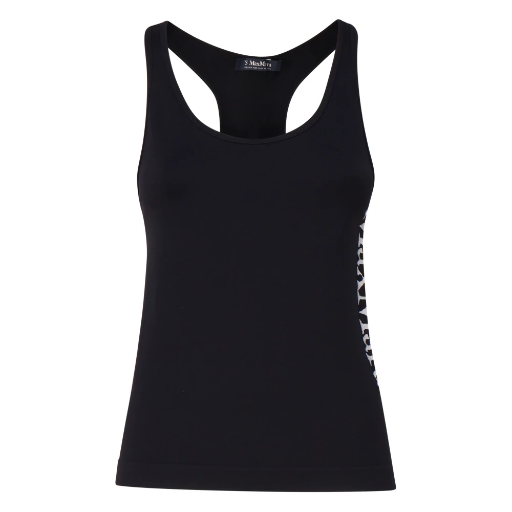 Max Mara Contrasterende Logo Top Gemaakt in Italië Black Dames