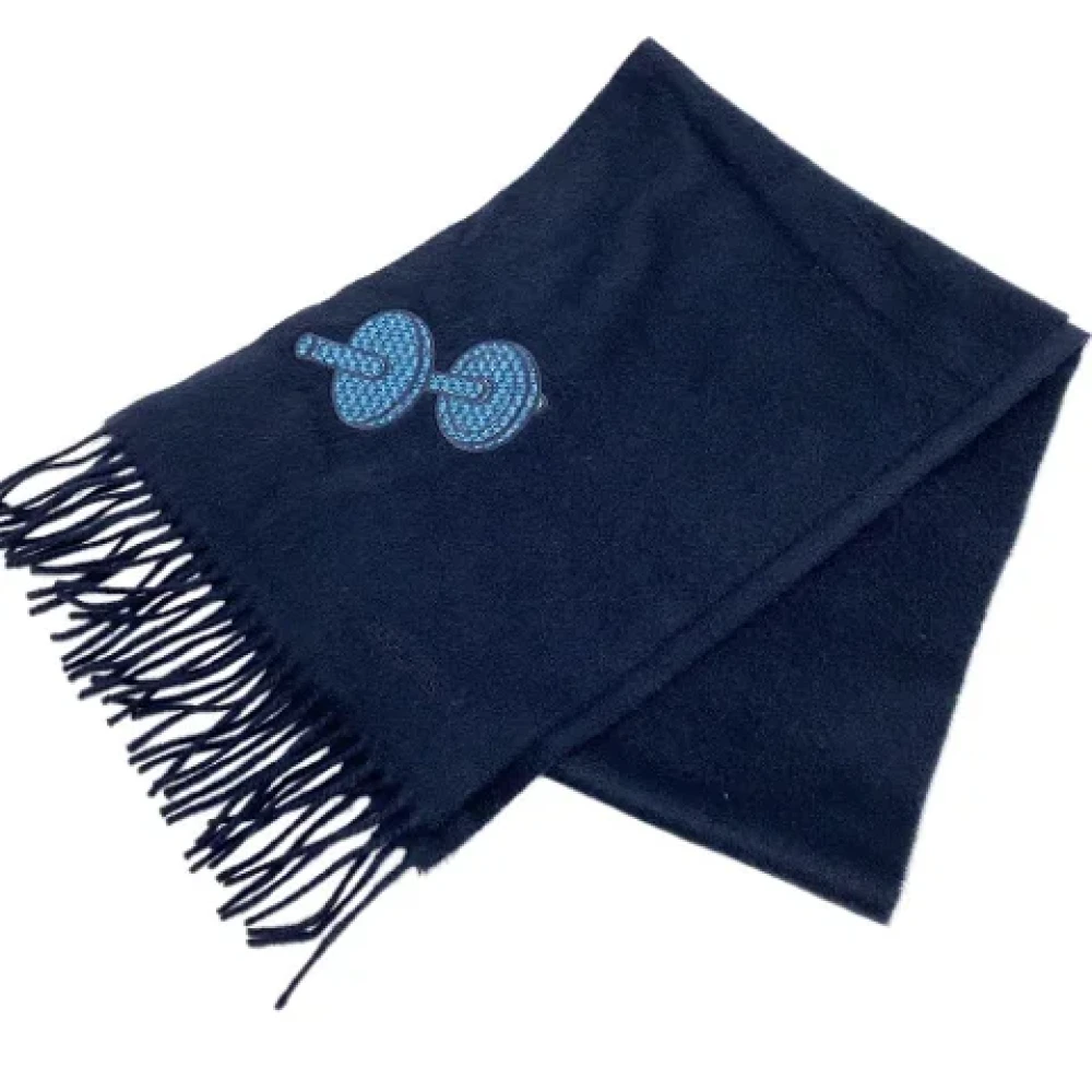 Hermès Vintage Pre-owned Fabric scarves Blue Heren