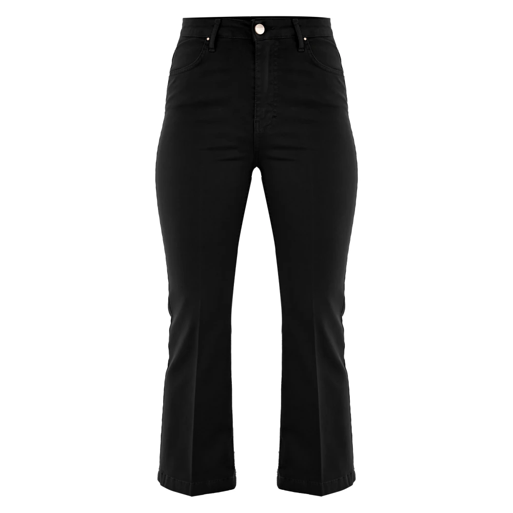Kocca Wijduitlopende Broek met Raffelige Zoom Black Dames
