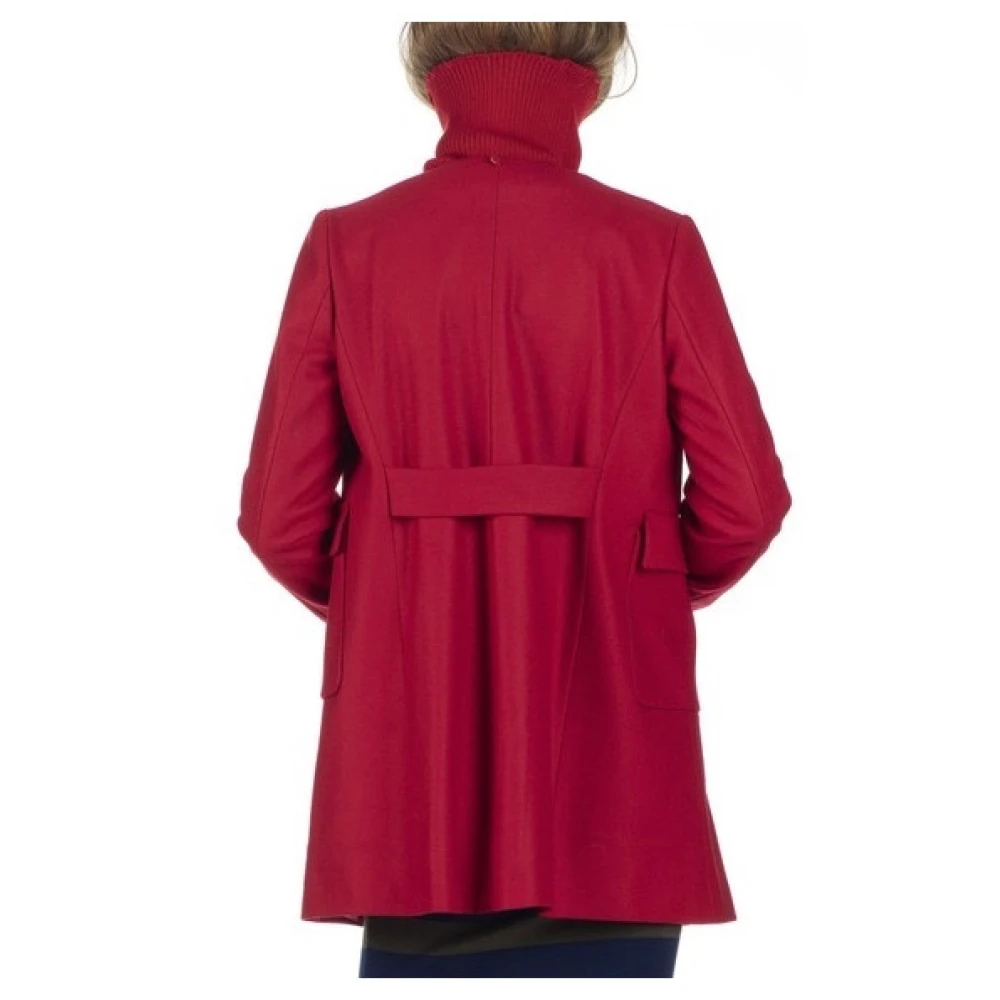 Liu Jo Romantische Wolmix Trapezium Jas Red Dames