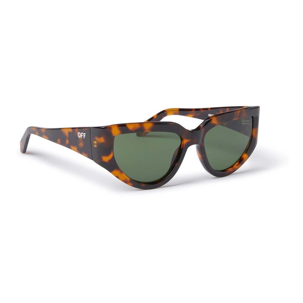 Off White Unisex Brown Sunglasses, 55 Mm, Seward Sunglasses In Havana/Green