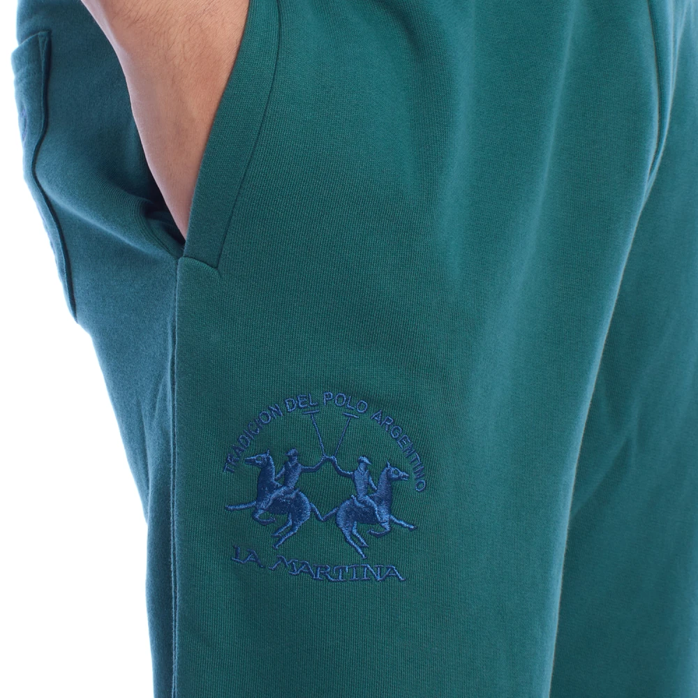 LA MARTINA Heren Sport Sweatpants met Borduurwerk Green Heren