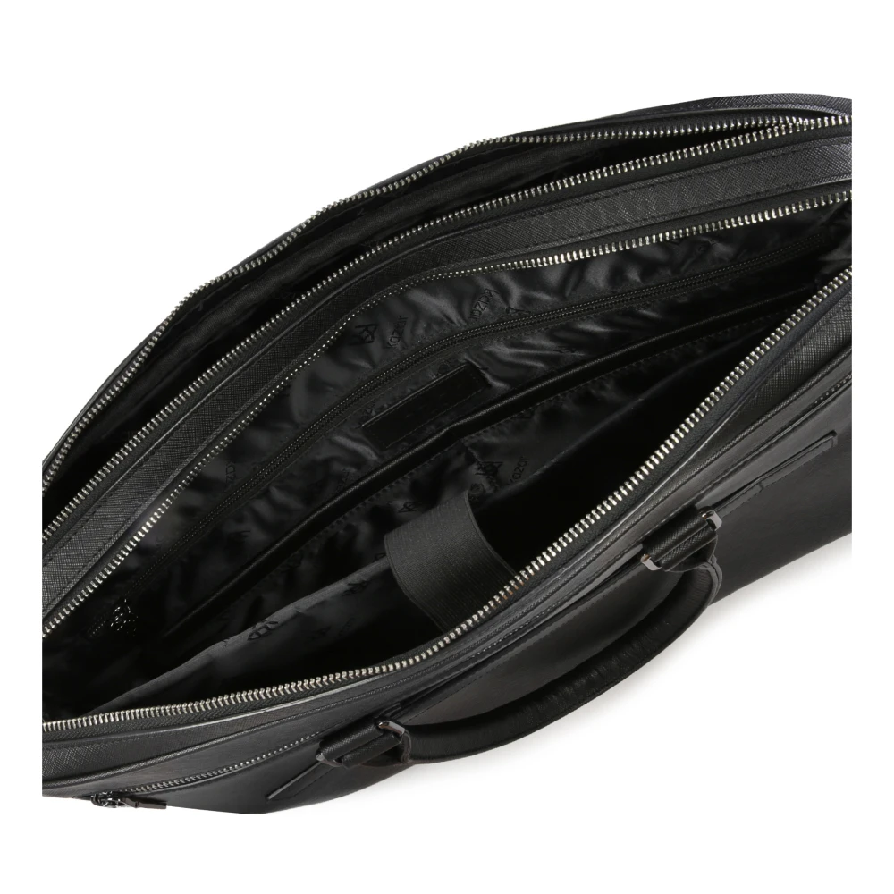 Kazar Zwarte leren heren aktetas Black Heren