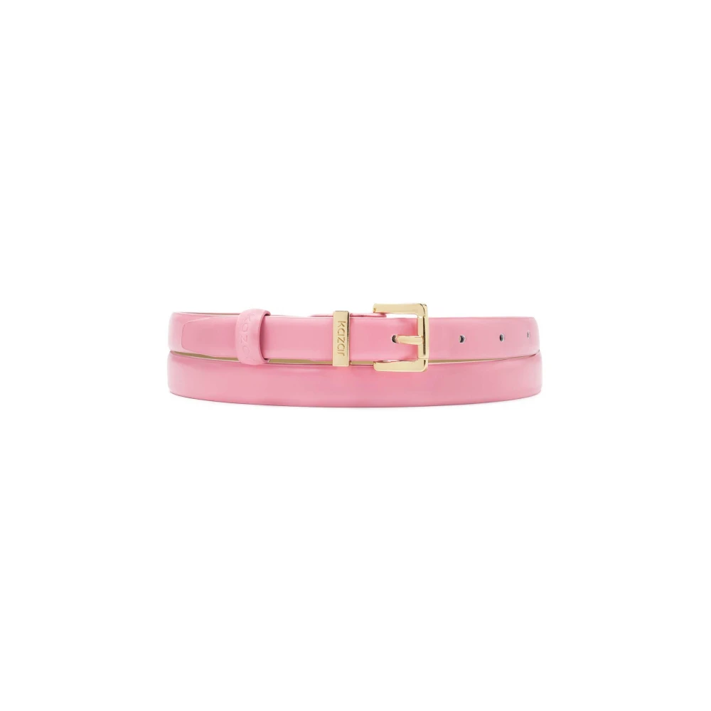 Kazar Smalle roze jurkriem met gouden gesp Pink Dames
