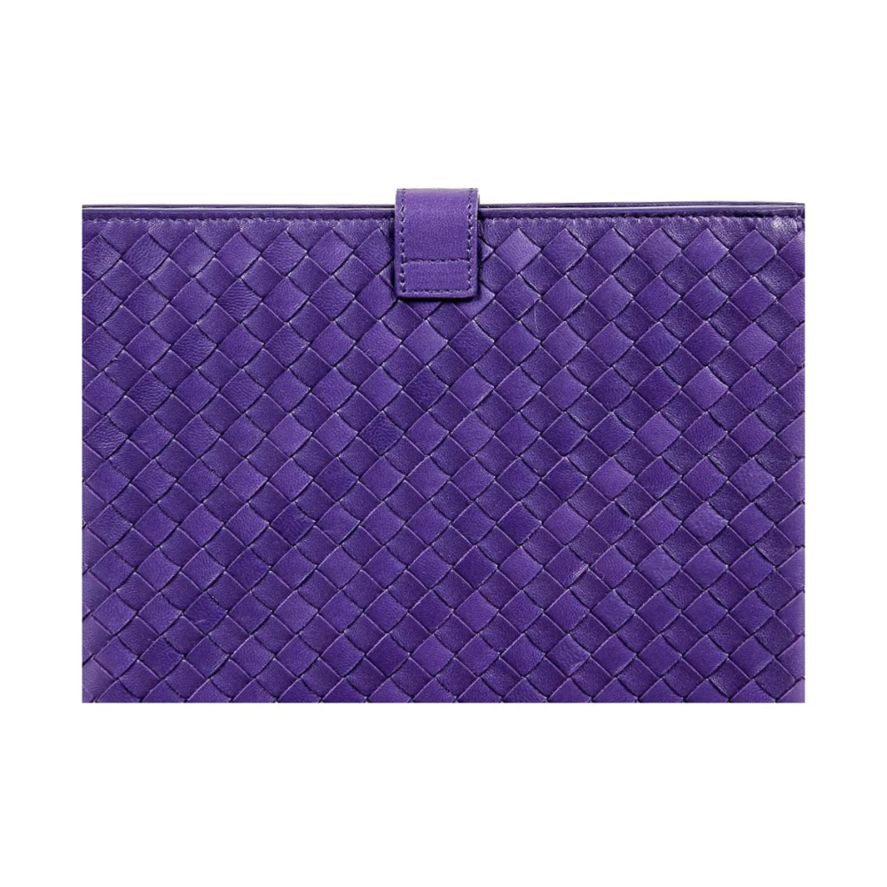 Bottega Veneta Paarse Leren Tablethoes Purple Unisex