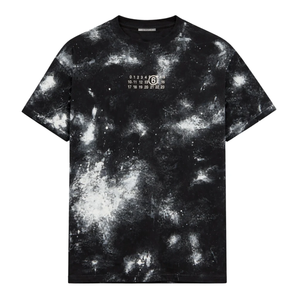 Mm6 Maison Margiela Men's Black T-Shirts, M, Paint Jersey T-Shirt