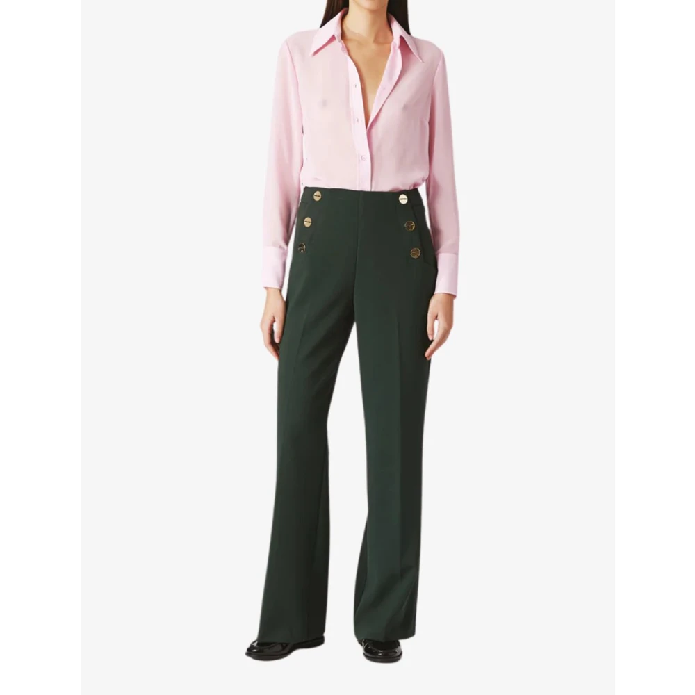 Nenette Elegante Wijde Broek Green Dames