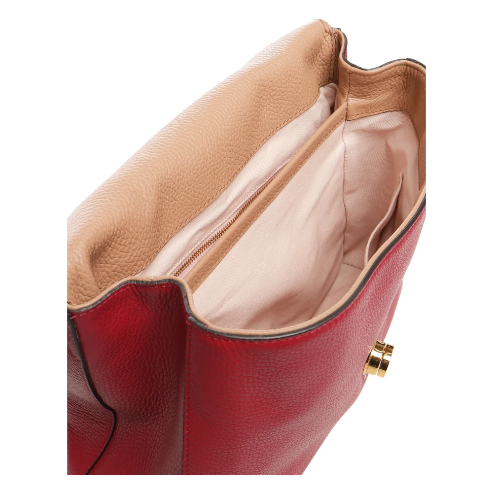 Coccinelle Rode Leren Schoudertas met Draaisluiting Red Dames