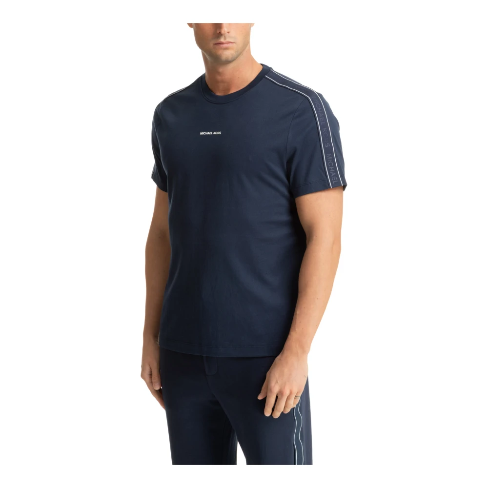 Michael Kors Effen Logo T-shirt Blue Heren