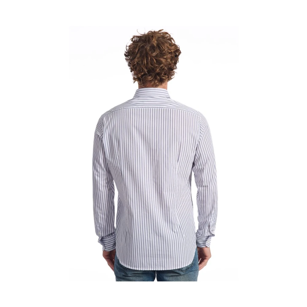 Baldinini Gestreept Slim Fit Overhemd Blue Heren