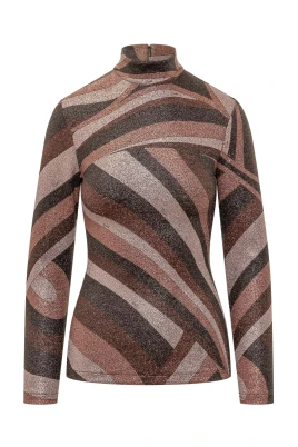 Iride Print Lurex Jersey Top